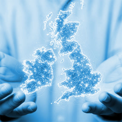 Map illustration for United Kingdom and Ireland